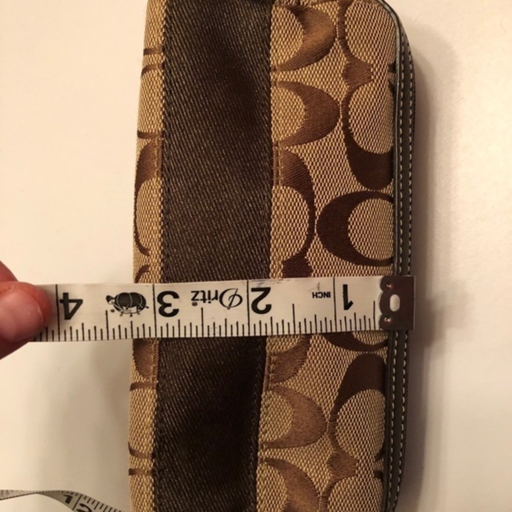 Coach sig c vintage y2k brown striped legacy cosmetic pouch rare - Picture 8 of 8